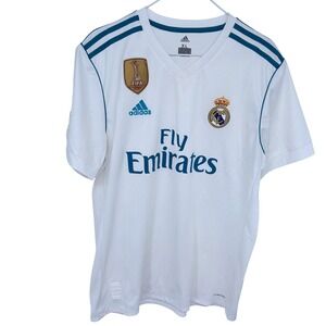 White Adidas Real Madrid FIFA Champions 2016 Soccer Jersey Womens XL LaLiga
